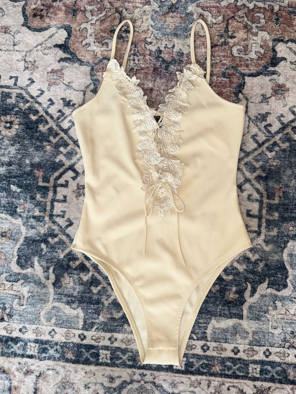 NWOT TOPSHOP Plunge Lace-up Bodysuit